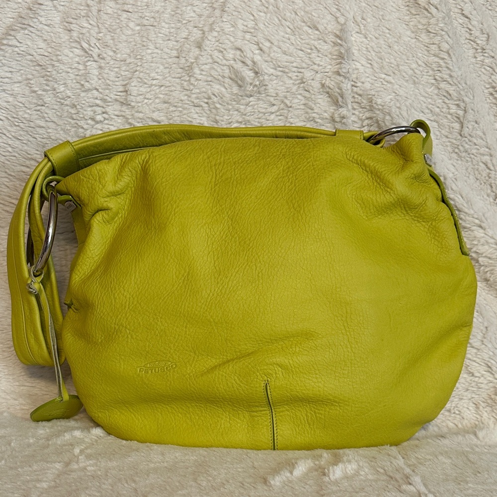 Petusco Lime Green Leather Shoulder Bag